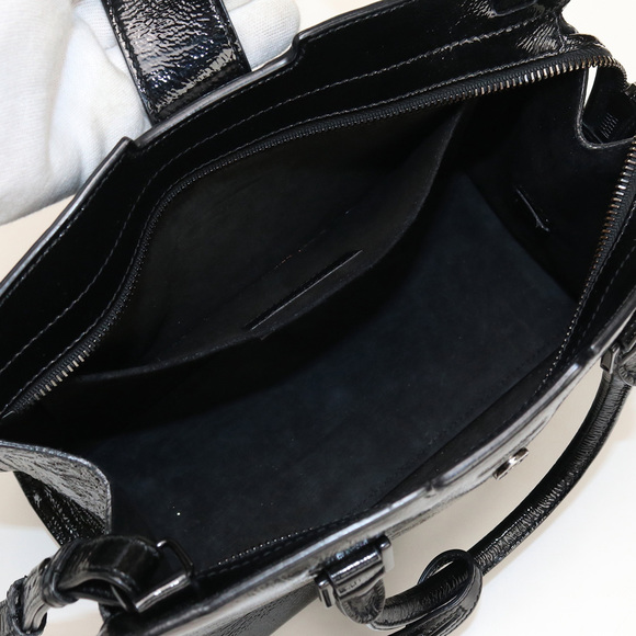 Saint Laurent Baby Cabas Handbag Enamel Black - Picture 3 of 10